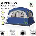 Happy Travel Tent 6 Person Tents for Camping, Waterproof Easy Setup Camping Tent with Rainfly, Portable Large Family Cabin Tent with 5 Large Mesh Windows and Carry Bag for Outdoor Camping & Hiking