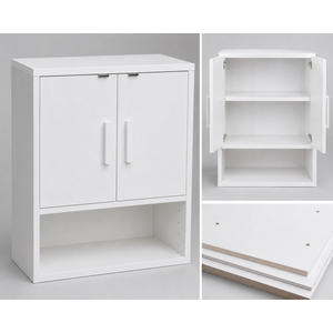 Bathroom Wall Cabinet, Medicine Cabinet, 15 x 7.1 x 16.1Inches, Adjustable Shelf, Over The Toilet Wall Storage Cabinet, for Bathroom, Bedroom, White