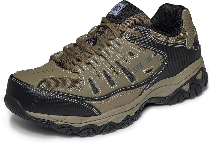 Skechers Men's Cankton Steel Toe Safety Shoes Size 10,5 Pebble/Black
