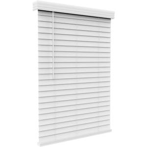 ARLO BLINDS Faux Wood Blinds with Crown Valance - 34" Width x 60" Height, White, Cordless Window Blinds & Shades - Blinds for Indoor Windows, 2" Faux Wooden Blinds for Home, Window Shades