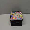 AnyMark Alcohol Markers, 100 Colors Dual Tip Art Coloring Markers Set for Kids Adult Book Drawing Sketching Painting, Chisel & Fine, White Penholder