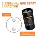 124-149 uf 124/149 MFD 165V 20% CD60 50/60 Hz AC Electric Motor Round Run Start Capacitor by Canamax - Compatible with AC Motor Run or Fan Start and Cool or Heat Pump Air Conditioner