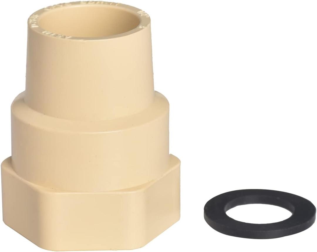 3/4" 10pcs CPVC Female Coupling Thread to Slip (Socket) Pipe Fittings Adapter With Rubber Gasket Beige (3/4 inch)