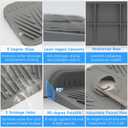 Silicone Faucet Mat for Kitchen Sink, Perfect Valentines Day Gift, Sink Protector Splash Guard Drip Catcher Tray, Soap Sponge Holder Drying Mat, Fits Faucet Base 2.3in (Gray) (17.5" x 5.5")