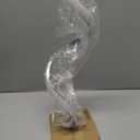 Yarra-Decor Modern Spiral Bedside Lamp - 3 Colors Touch Control LED Table Lamp, Stepless Dimmable Nightstand Lamps for Bedroom Living Room & Office(3000K 4000K 5000K) (Silver)