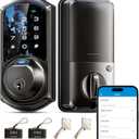 Veise VE07 Fingerprint Smart Lock for Front Door, 7-in-1 Keyless Entry Deadbolt with App Control, Electronic Digital Locks with Touchscreen Keypad, Auto Lock, Easy Install, Waterproof, Matte Black