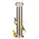 Kingsyard Nyjer & Thistle Bird Feeder, Metal Tube Finch Bird Feeders for Outdoor Hanging, 2 lbs Seed Capacity, Chew-Proof, Easy to Refill & Clean, Antique Copper