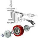 DICASAL 5 Inch Heavy Duty Stem Casters 360 Degree Swivel Thread Wheels with Metric Size M12-1.75 Screw Bolt Double Locking Brake Castor Wheel Load Capacity Upto 1200 Lbs Pack of Four