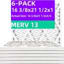 16 3/8x21 1/2x1 MERV 13 (6-Pack) Pleated Air Filter (Actual Size: 16 3/8"x21 1/2"x3/4") MPR 1900 & FPR 10, Furnace Air Filters
