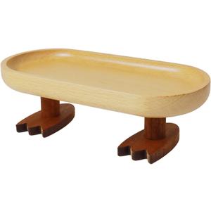 Wood Key Tray for Entryway Table, Key Bowl, Jewelry Tray, Valet Tray with 2 Cute Duck Feet, for Rings, Wallet, Watch, Remote, Coin, Bracelets (Rectangle)
