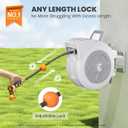 Giraffe Tools Retractable Hose Reel 1/2" x 65 ft Wall Mount Auto Rewind | Garden Hose Reel Heavy Duty,Any Length Lock,Auto Rewind System,180Swivel Bracket,Easy to Assemble,9-Function Sprayer Nozzle