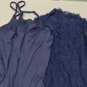 Women's Elegant Bodycon Midi Dress Lace Party Cocktail Wedding Guest Dress (XX-Large, Navy Blue)