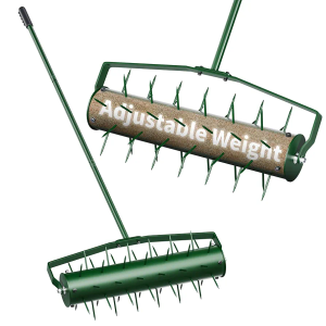 21” Lawn Aerator, Heavy-Duty Manual Lawn Aerator Tool w/50” Metal Handle for Lawn Care, Grass Aerator Lawn Aeration Machine for Garden, Yard, Cropland to Loose Soil