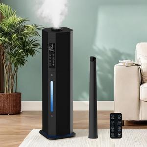 Humidifiers for Bedroom - GloryAir 2.38Gal/9L Top Fill Warm & Cool Mist Humidifier for Large Room 750ft with Auto Mode 7-Color Light, Humidistat, Quiet Humidifier for Plants Baby Adults Home & Office