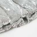 Women Sequin Sparkly Mini Skirt with Shorts Underneath for Concert Festival Rave Outfit Nye Costume (Gray, S)