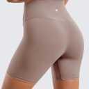 2 x BAYDI Clouduxi Biker Shorts for Women 6" High Waisted Workout Gym Running Shorts Womens Buttery Soft Yoga Pants (Beige, S)