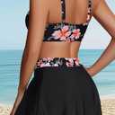 Aqua Eve Two Piece Bikini Skirt Swimsuit - 2 Piece Bathing Suits for Women High Waisted with Pockets 2026 Swimwear (Black, L)