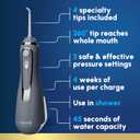 Waterpik Cordless Advanced 2.0 Water Flosser For Teeth, Gums, Braces, Dental Care With Travel Bag and 4 Tips, ADA Accepted, Rechargeable, Portable, and Waterproof, Gray WP-587