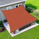 Sun Shade Sail 16'X20' Curved Edge Outdoor Shade Canopy Rust Red Breathable 95% UV Block Shade Cloth for Patio Garden Backyard