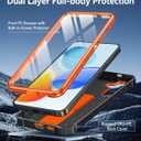 FNTCASE for Samsung Galaxy S25-Plus Case: for Galaxy S24-Plus Case with [Built-in Screen Protector & Kickstand] [Military-Grade Drop Protection] Heavy Duty Protective Full Body Shockproof TPU Orange
