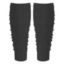 QEES Black Football Scrunch Leg Sleeves for Men Women, Calf Leg Compression Sleeve for Kids/Adults Boys Youth Athletes Running. Elastic Soccer Basketball Leg Sleeves. Football Accessories.