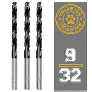 9/32 Inch Drill Bit (3 Pack) Industrial Grade M35 Cobalt Titanium Aluminum Nitrite - 9/32" Diameter & Total Length of 4" with Working Length of 2-3/4" Easily Drill Into Metal, Steel, & Aluminum
