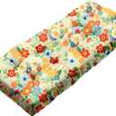 Thickened Waterproof Outdoor Bench Cushion for Patio Furniture, Long Time Color Fastness Patio Porch Swing Replacement Seat Pad with Ties for Patio Porch Chair, 41 x20 inches Daisy