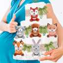 23 Pcs Diaper Cake Kit Woodland Creature Animals Party Diaper Cake Decor Mini Stuffed Forest Animals Jungle Animal Baby Shower Diaper Cake for Birthday Party Supplies Table Centerpiece Decoration