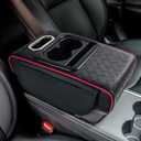 Car Middle Center Console Cover with Cup Holder for Long Driving,Car Armrest Cover for SUV,Truck-2.95in Height-Lifts Arms to Relax Muscles,Multi-Functional Storage for Trips Scratch-Resistant