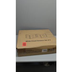 BOLUO Stackable Storage Drawers Closet Organizers and Storage Fabric White 2 Drawer Dresser for Bedroom 2 Packs Modern