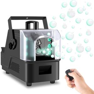 Fog Bubble Machine with 6 PCS RGB Lights & Remote,900W 3 in 1 Smoke Bubble Maker Unleash High-Output Long-Range Bubble & Fog Blower for Halloween Christmas Party Wedding Birthday (Small)