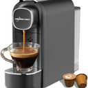 Mini Espresso Capsule Machine-One Cup Coffee Machine Single Serve Coffee Maker,Perfect for Small Space,20.29oz Removable Tank,Black