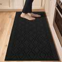 COSY HOMEER-Kitchen-Rugs-Non-Slip-Washable 24"x60" Absorbent Kitchen Runner Rugs Polypropylene Kitchen Mats for Floor,Sink Mat,Hallway,Laundry,Black