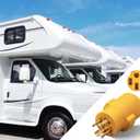 NEMA L14-30P to 14-50R RV Generator Adapter, 30 Amp to 50 Amp Twist Locking Generator, 4 Prong Outlet Heavy Duty for RV Trailer Camper Generator EV Tesla Level 2 Charging