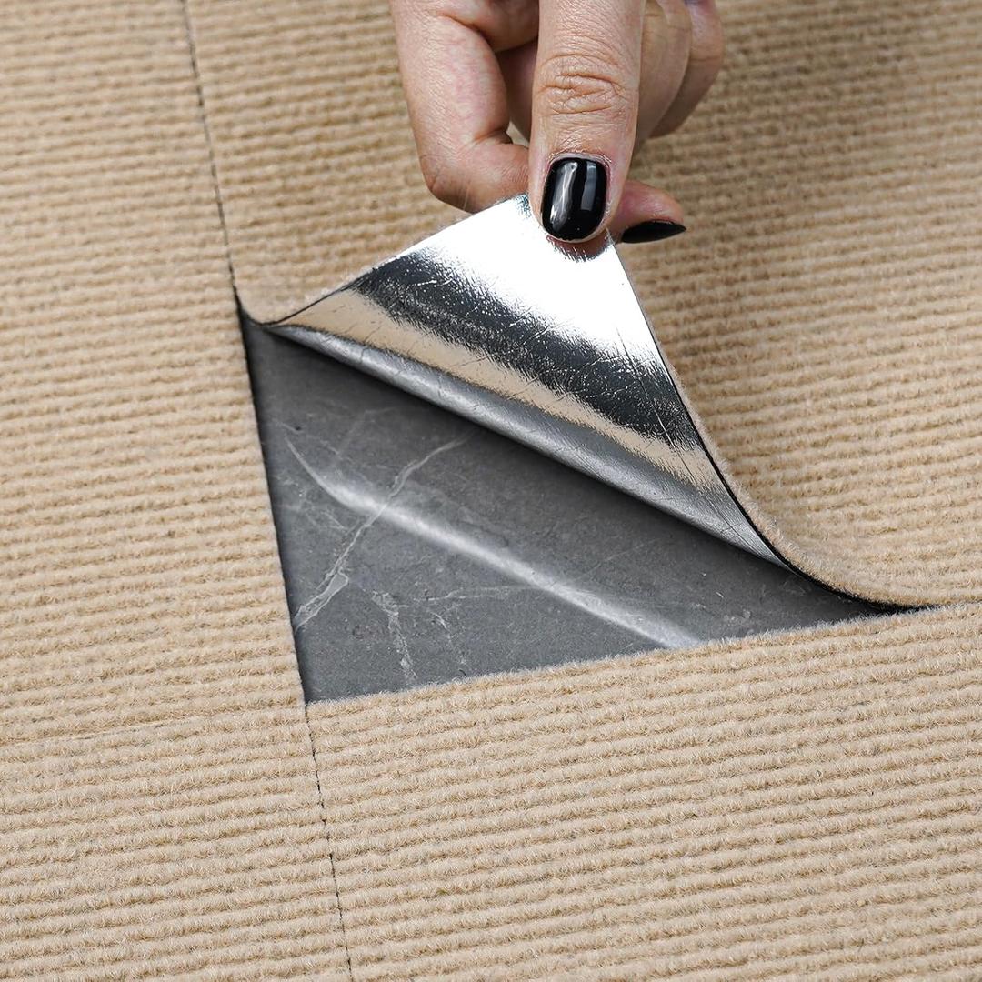 CUCOS 24" x 24" Peel and Stick Carpet Tiles, Soft Pad, Non-Slip, DIY for Bedroom, Living Room - 20 PCS (Khaki) CUCOS 24" x 24" Peel and Stick Carpet Tiles, Soft Pad, Non-Slip, DIY for Bedroom, Living Room - 20 PCS (Khaki)