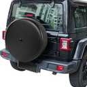 MOONET Tire Cover with Camera Hole, for Jeep Wrangler JL with Back-up Camera, Sport & Sahara (2018-2025), Fits 245/75R17, 255/75R17, 255/70R18 (Black)