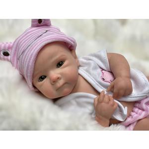 Gileutay 12in Lifelike Silicone Baby Doll Full Body Girl Realistic Newborn Doll Real Life Silicone Reborn Baby Anatomically Correct