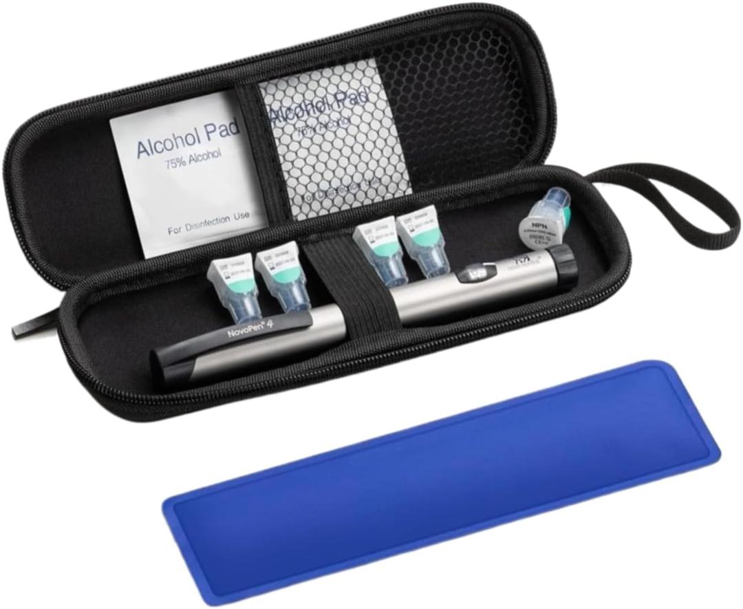 Insulin Cooler Travel Case, with 1 TSA Approved Reusable Ice Pack for Keep Insulin Pen, Pre-Filled Syring Case & Diabetic Supplies Cool When Travel