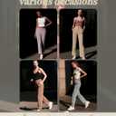 Women's Moisture-Wicking Crop Flare Pants - Shockcord Waist, Compressive Fabric & Side Pockets | Yoga,Fitness,Daily Use (L)