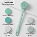 ME JO Electric Body Brush Back Scrubber for Shower | Massaging Spin Brush | 5 Replacement Heads | Waterproof | Rechargeable |Shower Back Scrubber for Men Women | Exfoliating Bath Brush(Green)