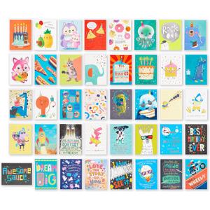 American Greetings Deluxe Kids Birthday Card Assortment, Bright and Cheerful Designs (40-Count)