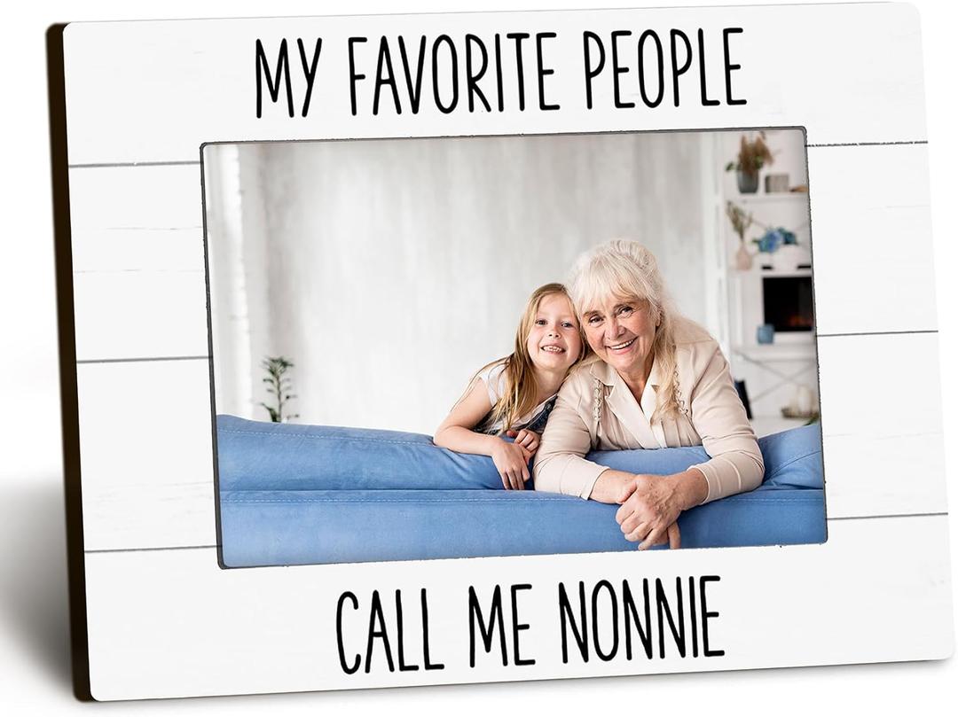 My Favorite People Call Me Nonnie 4x6 Picture Frame, Nonnie Gifts for Grandma Photo Frame, Gifts for Nonnies Mothers Day from Grandkids, NonnieGift Picture Photo Frames for Desk Decor