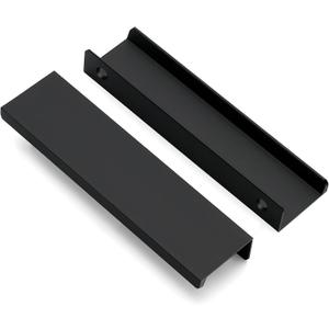 Ravinte 6 Pack Finger Pulls for Cabinets 120mm/4.72" Length Black Edge Pulls Matte Black Finger Cabinet Pulls Concealed Handles for Kitchen Drawer Finger Edge Pull Tab Handle