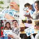AmazingSpark 36 Sets Hello Winter Handprint Art Craft Included Snowman Snowflake Gloves Reindeer DIY Hand Print Paper Crafts with Paint, Let It Snow Handprint Keepsake for Winter Xmas Fun Activity