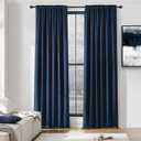 DONREN 108 Inch Length Navy Blue Curtain Panels/Drapes for Living Room Solid Energy Efficient Room Darkening Bedroom Curtains Thermal Insulated W 50 x L 112 inch