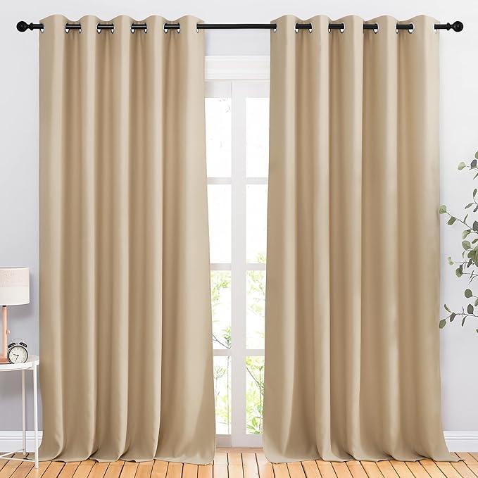Curtains Window Treatment Thermal Insulated Privacy Blackout Curtains & Drapes for Bedroom (Biscotti Beige, Set of 2, W52 x L55) Curtains Window Treatment Thermal Insulated Privacy Blackout Curtains & Drapes for Bedroom (Biscotti Beige, Set of 2, W52 x L55)