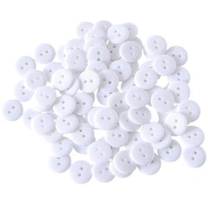 5 x Colorful Sewing Buttons, 15mm Round, 2-Hole, 200 Pack, Mixed Colors Flatback Button (White-200pcs)