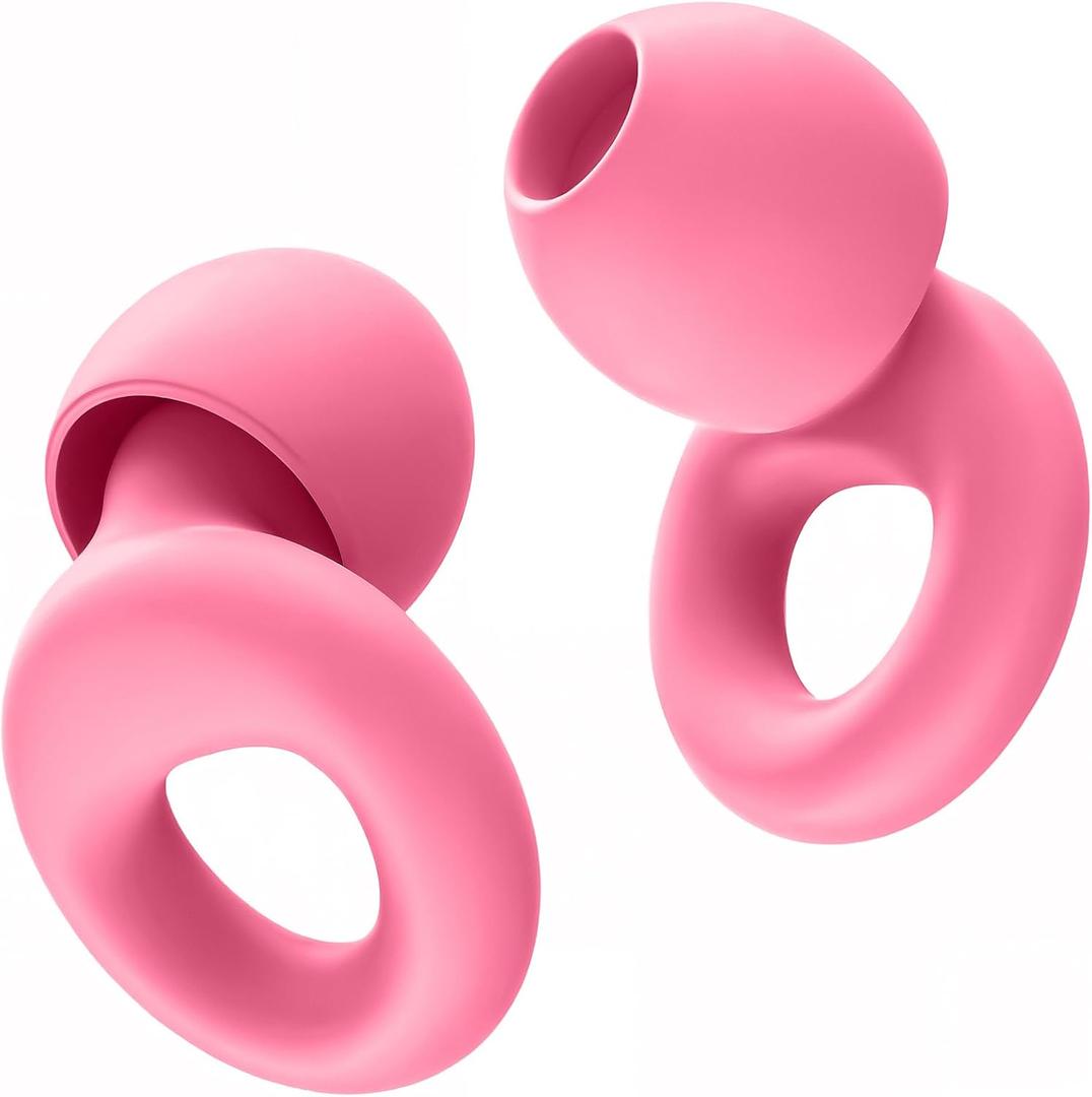 Noise Canceling Earplugs for Sleep and Concentration New Flexible Earplugs for Better Attenuation2 Pair Reusable Deal for Side Sleepers & Noise Sensitive Person 27dB Noise Cancellation Dark Pink