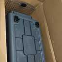 SportPet Airline Compliant LARGE 28.75" Travel Dog Kennel-Durable Plastic Airline Pet Carrier w/ Removable Wheels & Food Bowls, Collapsible Indoor/Outdoor Dog Kennel, Dogs up to 28"L & 20"H-Cream/Gray