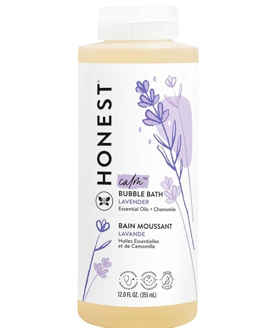 The Honest Company Foaming Bubble Bath & Baby Wash, Tear-Free, Hypoallergenic, Natural Formula, Lavender Calm Scent, 12 fl oz